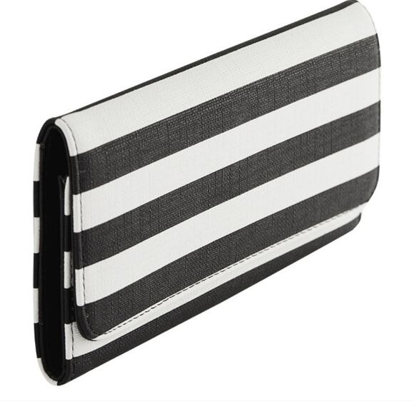 Kut from the Kloth Handbags - Kut From The Kloth Pristine Wallet -Black and White Stripes